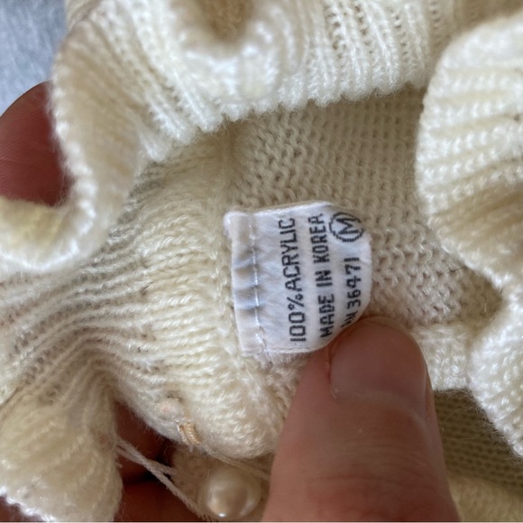 Vintage Cottagecore Coquette Feminine Floral Knit Sweater - Picture 9 of 10